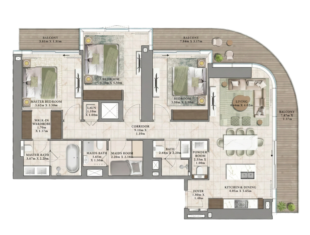 3 Bedroom Floor Plan