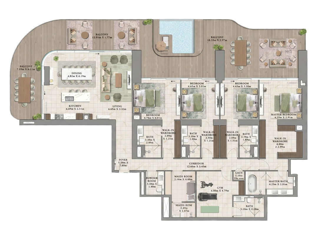 4 Bedroom Floor Plan